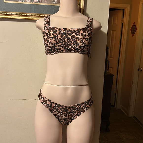 Aerie Animal Print Bikini & Top Set Size M - Picture 3 of 15